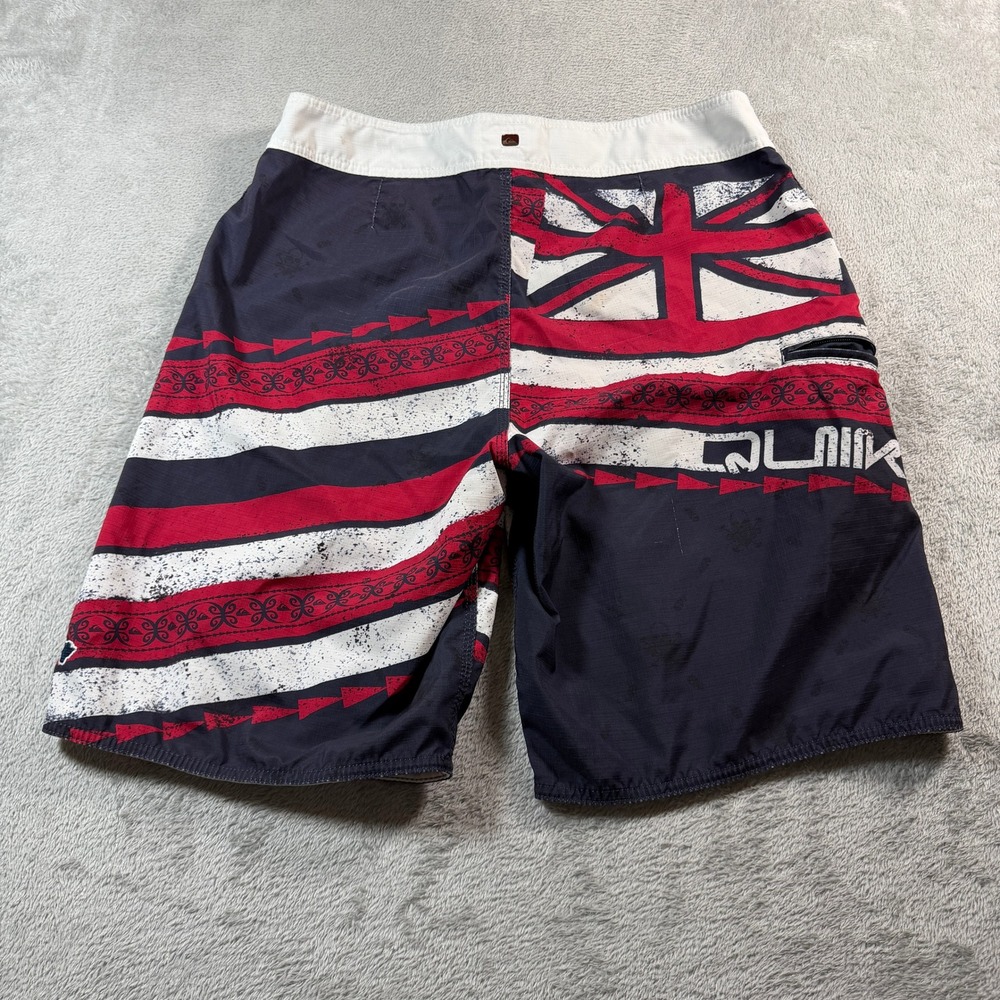 Vintage Quiksilver Board Shorts Mens 36 State of Hawaii Flag Striped Pocket Y2K - Picture 2 of 10